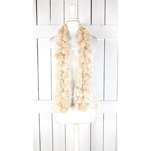 Vintage rabbit fur poof ball winter scarf